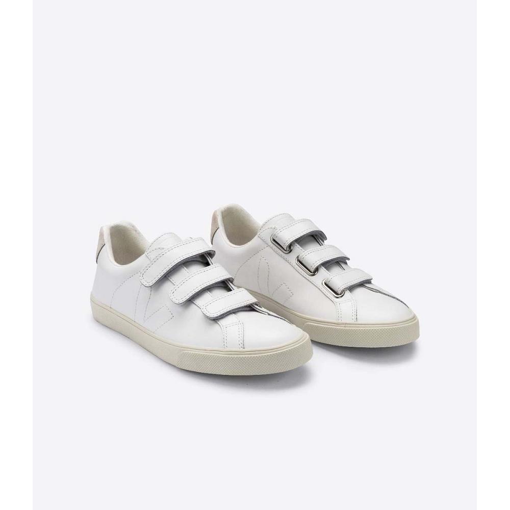 Men's Veja 3-LOCK LEATHER Sneakers White | ZA 303CTV